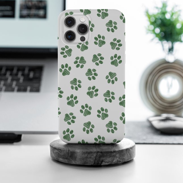 Doodle Paws, Dog Paws, Green Paws iPhone Case (Creator Uploaded)