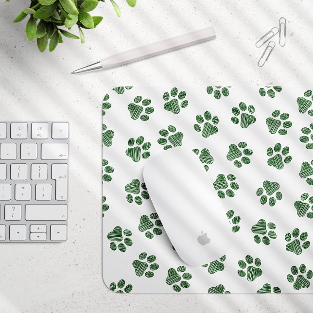 Doodle Paws, Dog Paws, Green Paws Mouse Mat (Creator Uploaded)