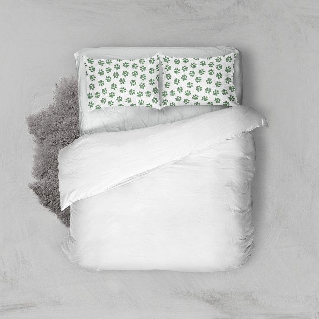 Doodle Paws, Dog Paws, Green Paws Pillowcase (Creator Uploaded)