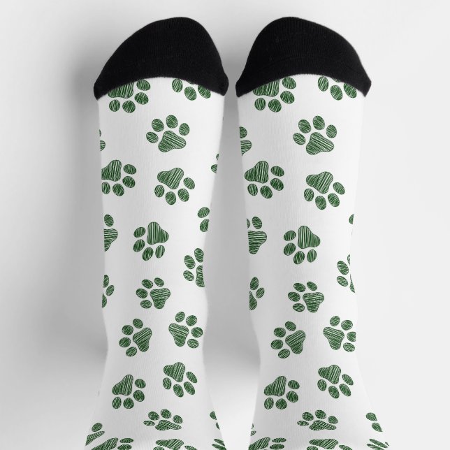 Doodle Paws, Dog Paws, Green Paws Socks (Top)