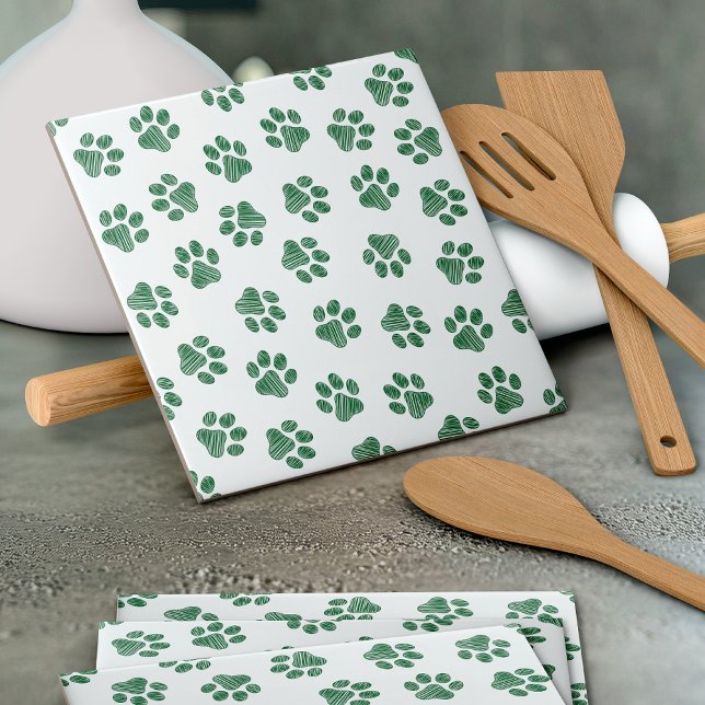Doodle Paws, Dog Paws, Green Paws Tile (Creator Uploaded)