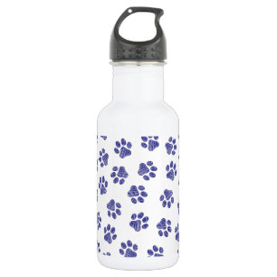 Doodle Paws, Dog Paws, Navy Blue Paws 532 Ml Water Bottle