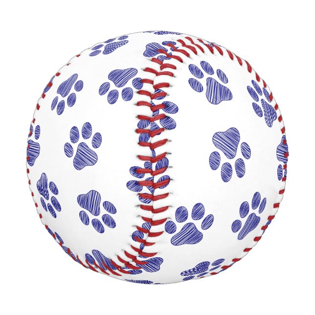 Doodle Paws, Dog Paws, Navy Blue Paws Baseball (Angled)