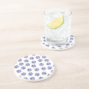 Doodle Paws, Dog Paws, Navy Blue Paws Coaster
