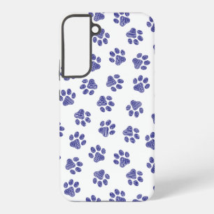 Doodle Paws, Dog Paws, Navy Blue Paws Samsung Galaxy Case