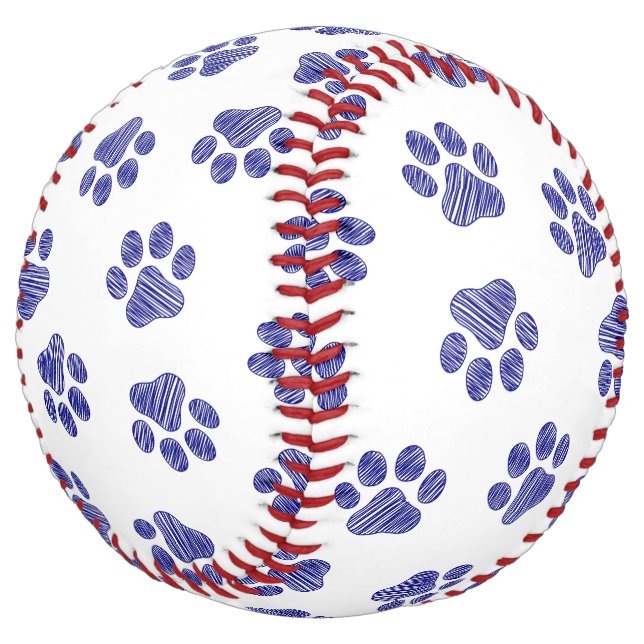 Doodle Paws, Dog Paws, Navy Blue Paws Softball (Angled)