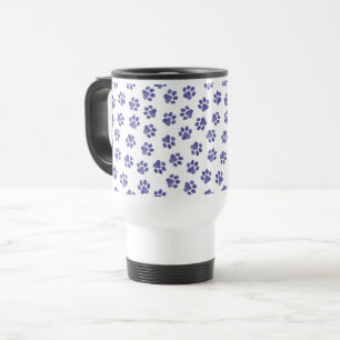 Doodle Paws, Dog Paws, Navy Blue Paws Travel Mug