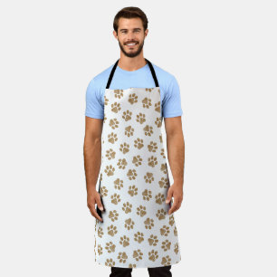 Doodle Paws, Dog Paws, Orange Gold Paws Apron