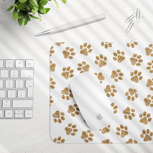 Doodle Paws, Dog Paws, Orange Gold Paws Mouse Mat