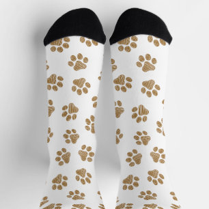 Doodle Paws, Dog Paws, Orange Gold Paws Socks