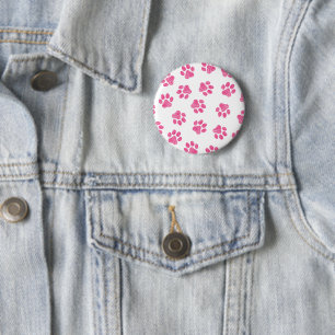 Doodle Paws, Dog Paws, Pink Paws 6 Cm Round Badge