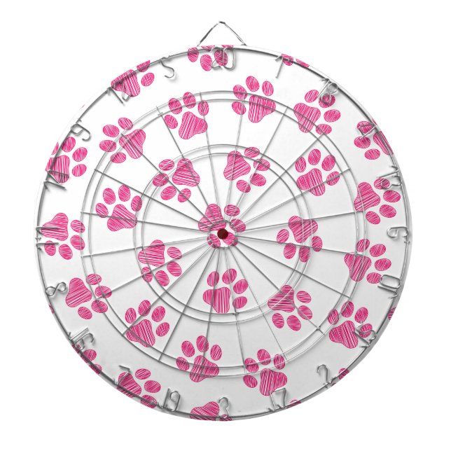 Doodle Paws, Dog Paws, Pink Paws Dartboard (Front)