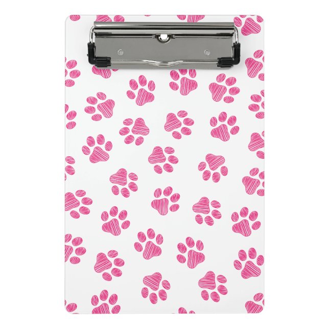 Doodle Paws, Dog Paws, Pink Paws Mini Clipboard (Front)