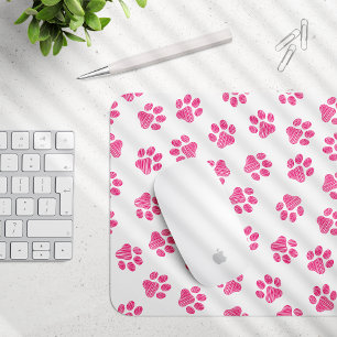 Doodle Paws, Dog Paws, Pink Paws Mouse Mat