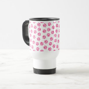 Doodle Paws, Dog Paws, Pink Paws Travel Mug