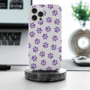 Doodle Paws, Dog Paws, Purple Paws iPhone 15 Pro Max Case