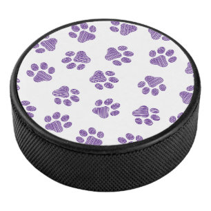 Doodle Paws, Dog Paws, Purple Paws Hockey Puck