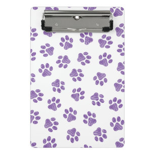 Doodle Paws, Dog Paws, Purple Paws Mini Clipboard