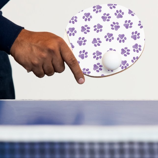 Doodle Paws, Dog Paws, Purple Paws Ping Pong Paddle (Insitu)