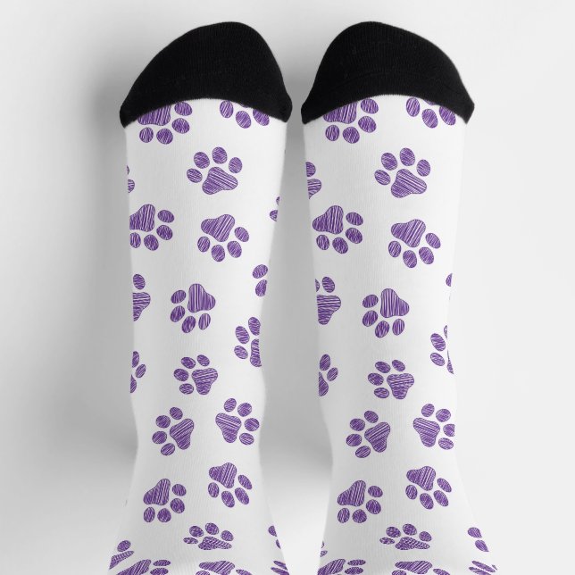 Doodle Paws, Dog Paws, Purple Paws Socks (Top)