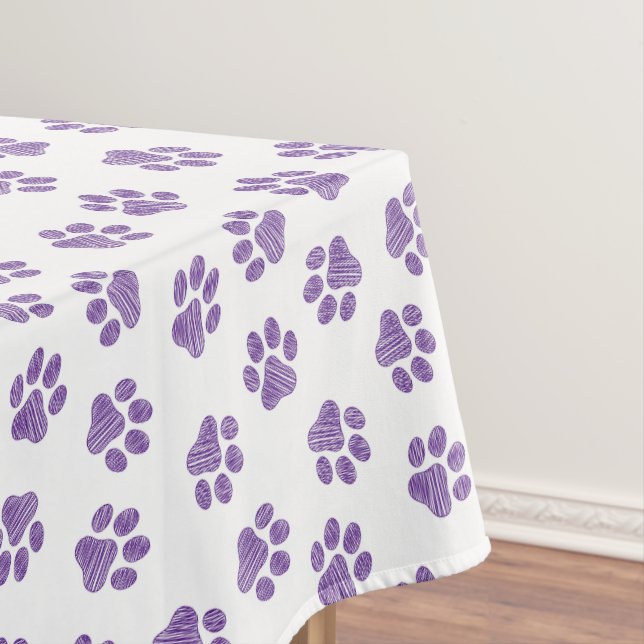 Doodle Paws, Dog Paws, Purple Paws Tablecloth (In Situ)