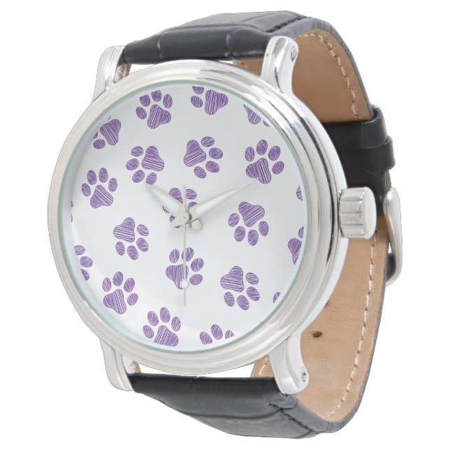 Doodle Paws, Dog Paws, Purple Paws Watch (Angled)