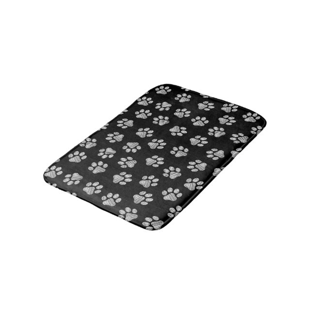 Doodle Paws, Dog Paws, White Paws Bath Mat (Angled)