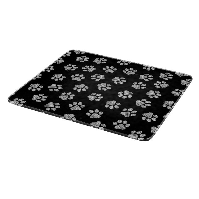 Doodle Paws, Dog Paws, White Paws Cutting Board (Corner)
