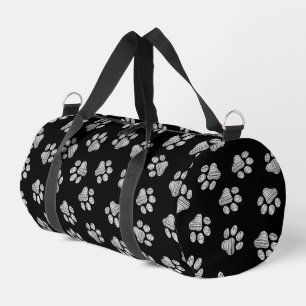 Doodle Paws, Dog Paws, White Paws Duffle Bag