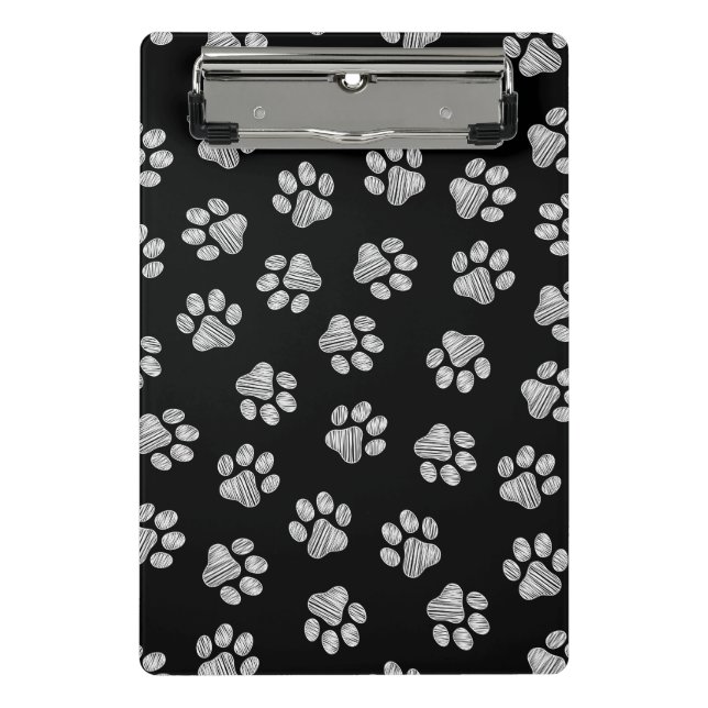Doodle Paws, Dog Paws, White Paws Mini Clipboard (Front)