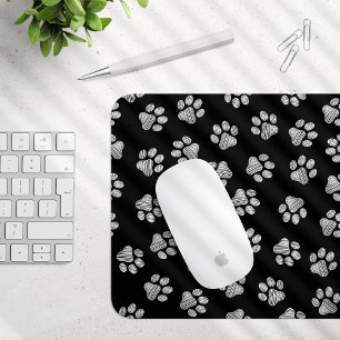 Doodle Paws, Dog Paws, White Paws Mouse Mat