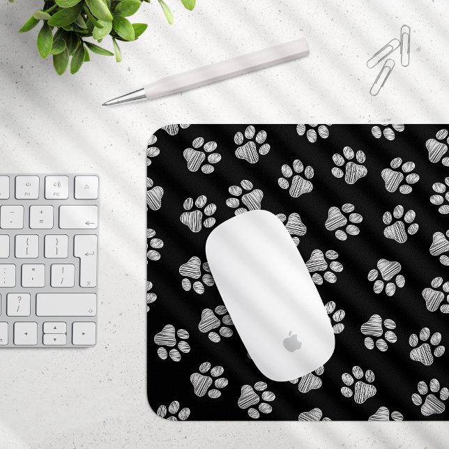 Doodle Paws, Dog Paws, White Paws Mouse Mat (Creator Uploaded)