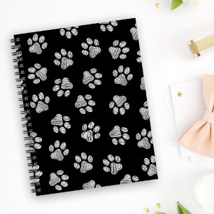 Doodle Paws, Dog Paws, White Paws Notebook