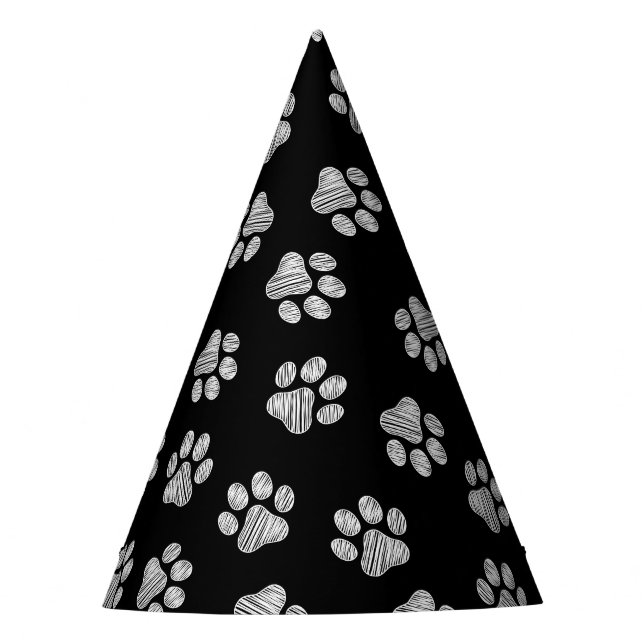 Doodle Paws, Dog Paws, White Paws Party Hat (Front)