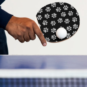 Doodle Paws, Dog Paws, White Paws Ping Pong Paddle