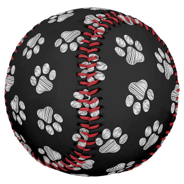 Doodle Paws, Dog Paws, White Paws Softball (Angled)