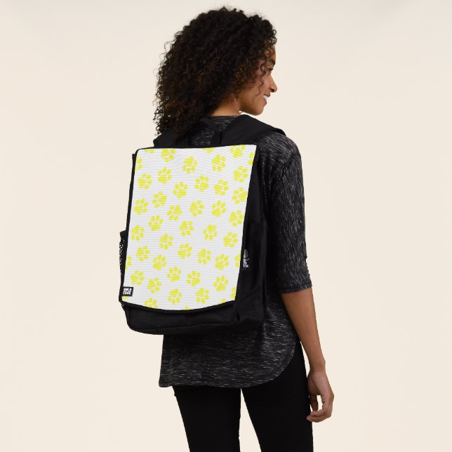 Doodle Paws, Dog Paws, Yellow Paws Backpack (Worn)