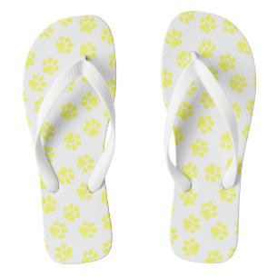 Doodle Paws, Dog Paws, Yellow Paws Flip Flops