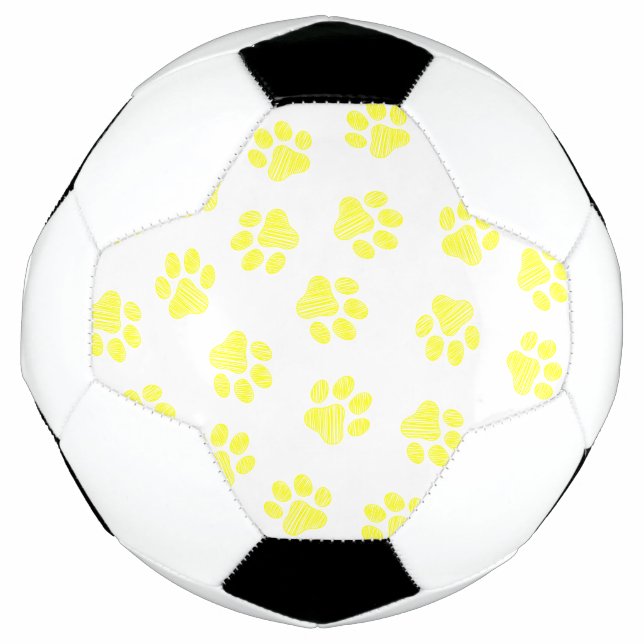 Doodle Paws, Dog Paws, Yellow Paws Football (Front)
