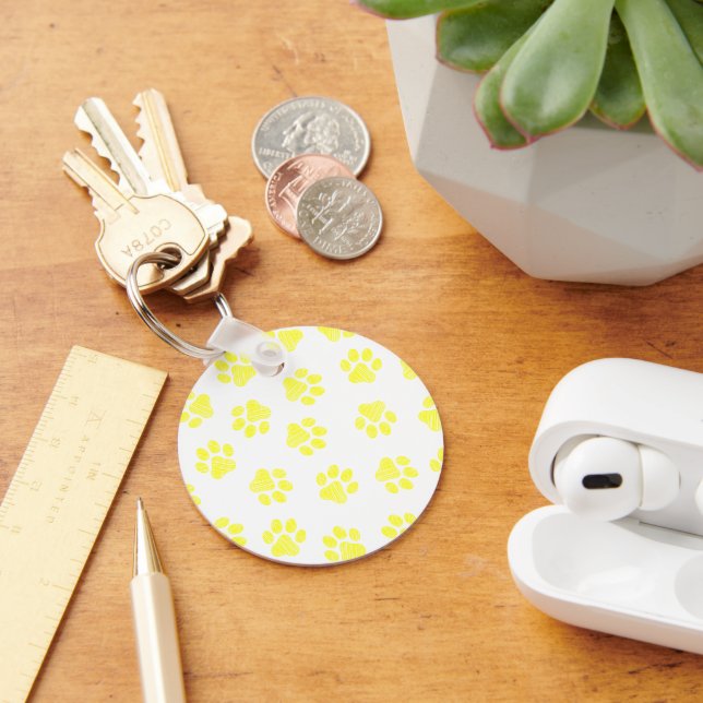 Doodle Paws, Dog Paws, Yellow Paws Key Ring (Desk)