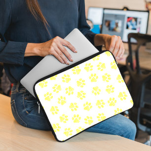 Doodle Paws, Dog Paws, Yellow Paws Laptop Sleeve