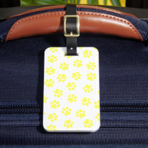 Doodle Paws, Dog Paws, Yellow Paws Luggage Tag