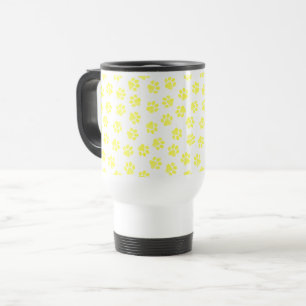 Doodle Paws, Dog Paws, Yellow Paws Travel Mug