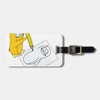Doodle Penguin Luggage Tag