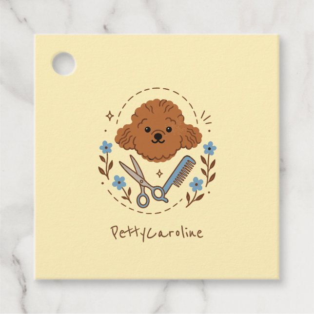 Doodle pets business cards favour tags (Front)