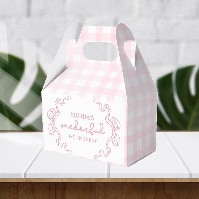 Doodle Pink Bow Baby Girl 1st Birthday Favour Box (Creator Uploaded)