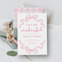 Doodle Pink Bow Baby Girl 1st Birthday
