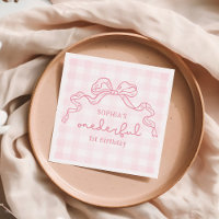 Doodle Pink Bow Baby Girl 1st Birthday