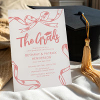 Doodle Pink Bow Joint Graduation Party