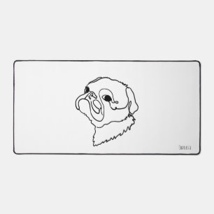 Doodle Pug Joy: Customise with Your Words Desk Mat